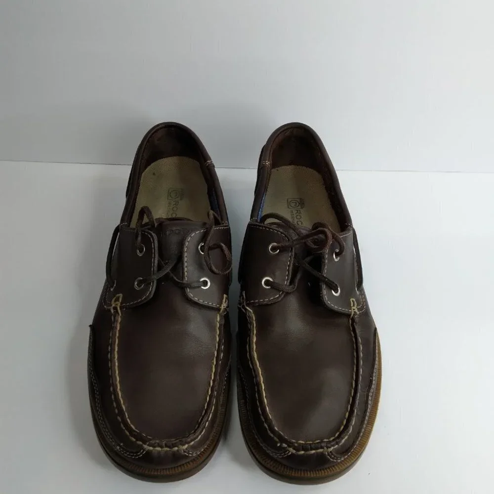 Rockport Washable Footwear Brown Leather Boat Shoes Loafers Size 11.5M